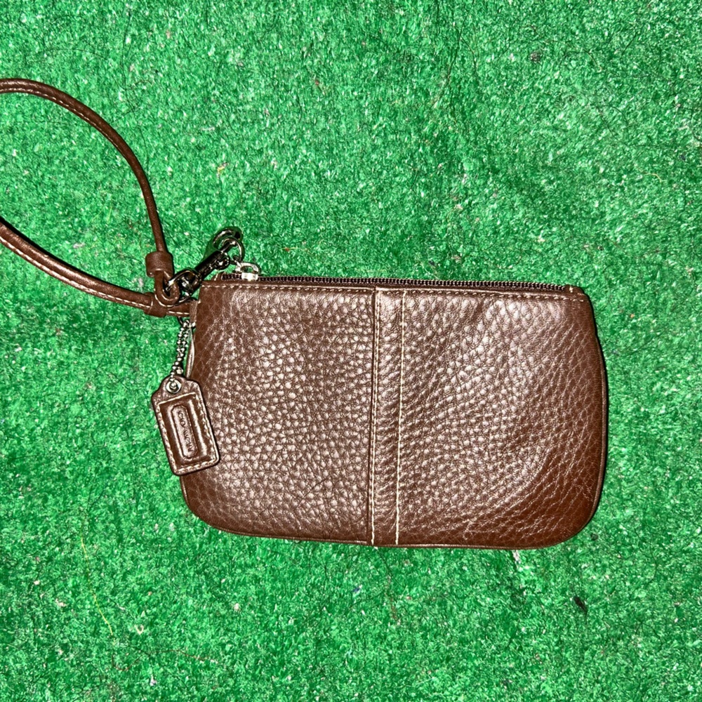 Coach Chocolate Leather Wristlet